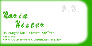 maria wister business card